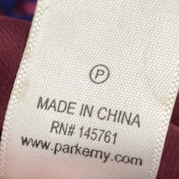 Parker Elizabeth Floral Long Sleeve Midi Dress Silk Blend Blouson Faux Wrap L - Picture 10 of 10